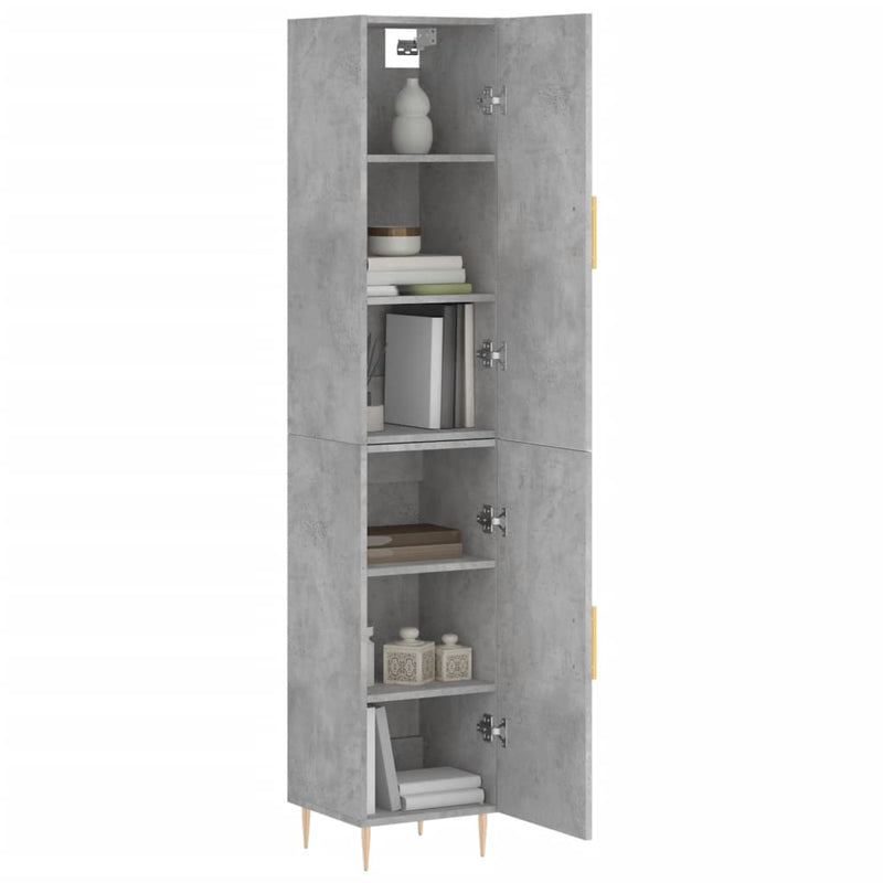 Highboard Betongrau 34,5x34x180 cm Holzwerkstoff