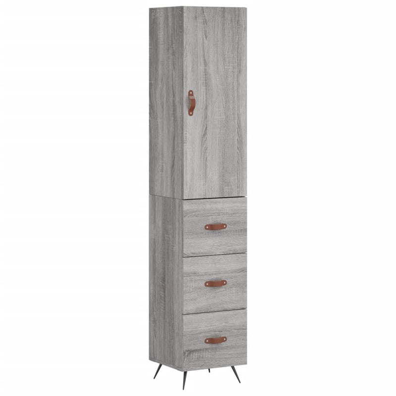 Highboard Grau Sonoma 34,5x34x180 cm Holzwerkstoff