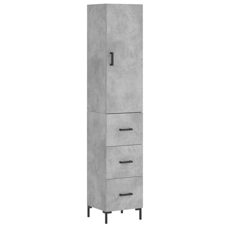 Highboard Betongrau 34,5x34x180 cm Holzwerkstoff