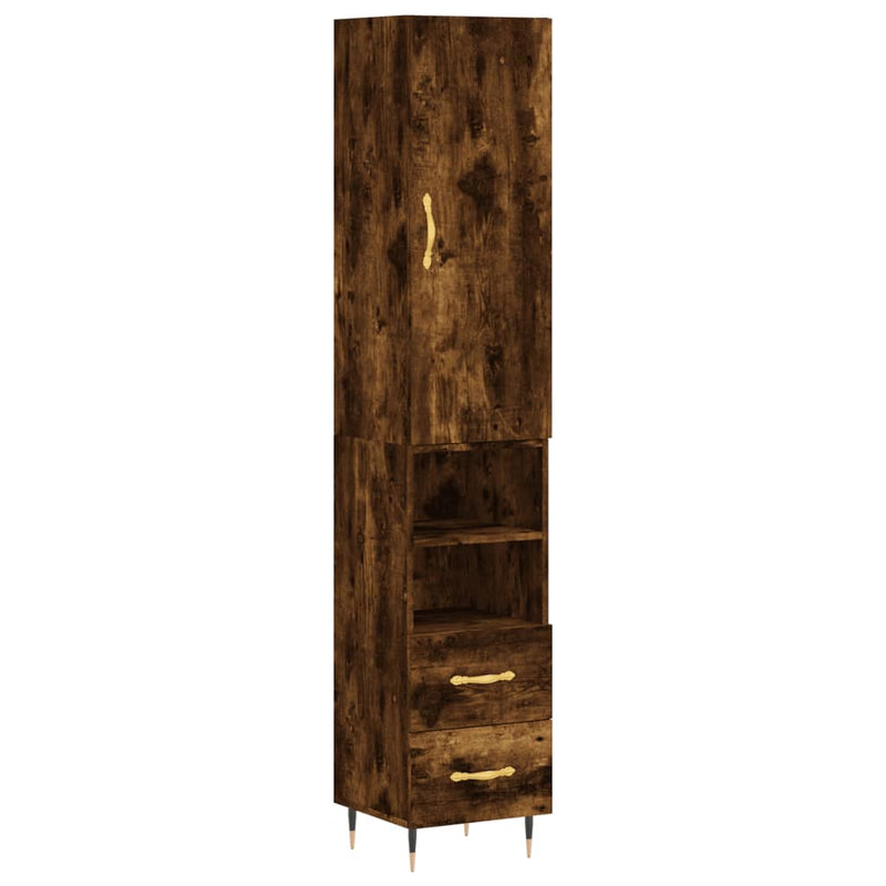 Highboard Räuchereiche 34,5x34x180 cm Holzwerkstoff