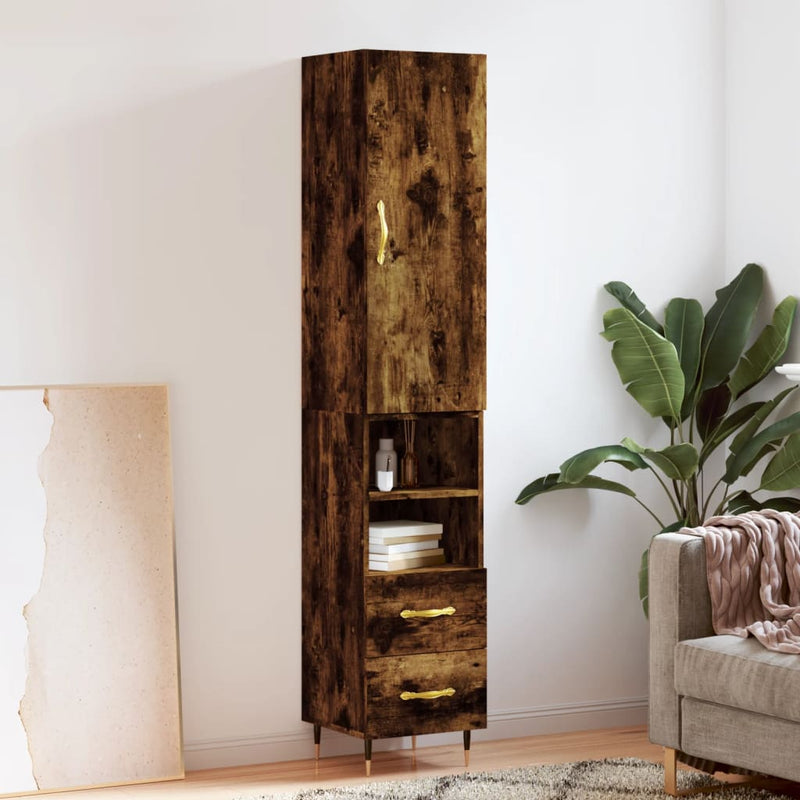 Highboard Räuchereiche 34,5x34x180 cm Holzwerkstoff