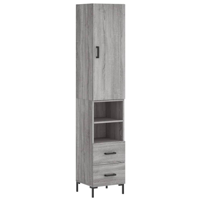 Highboard Grau Sonoma 34,5x34x180 cm Holzwerkstoff