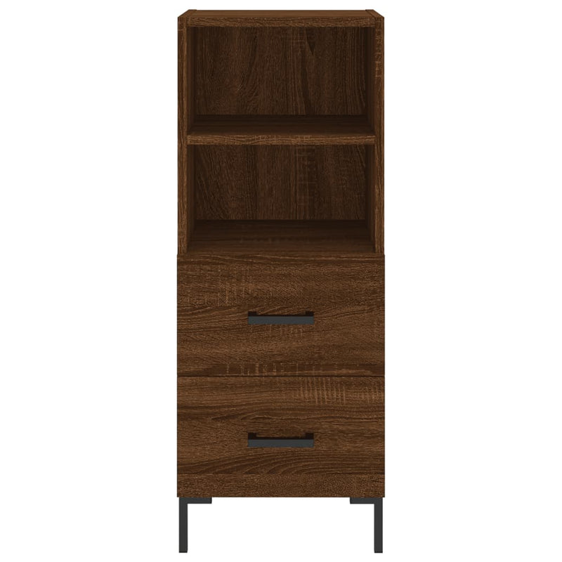 Highboard Braun Eichen-Optik 34,5x34x180 cm Holzwerkstoff