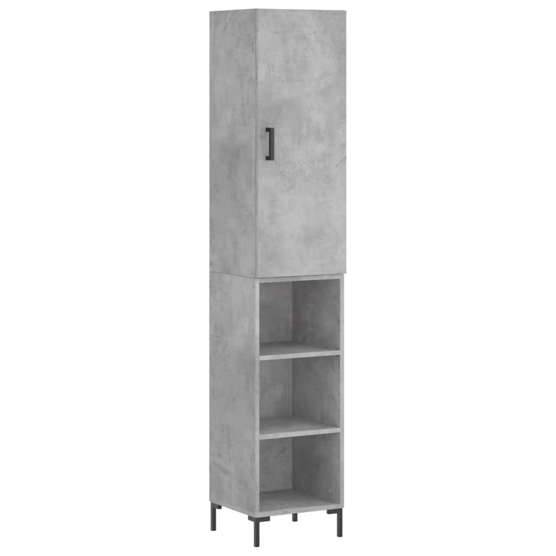 Highboard Betongrau 34,5x34x180 cm Holzwerkstoff