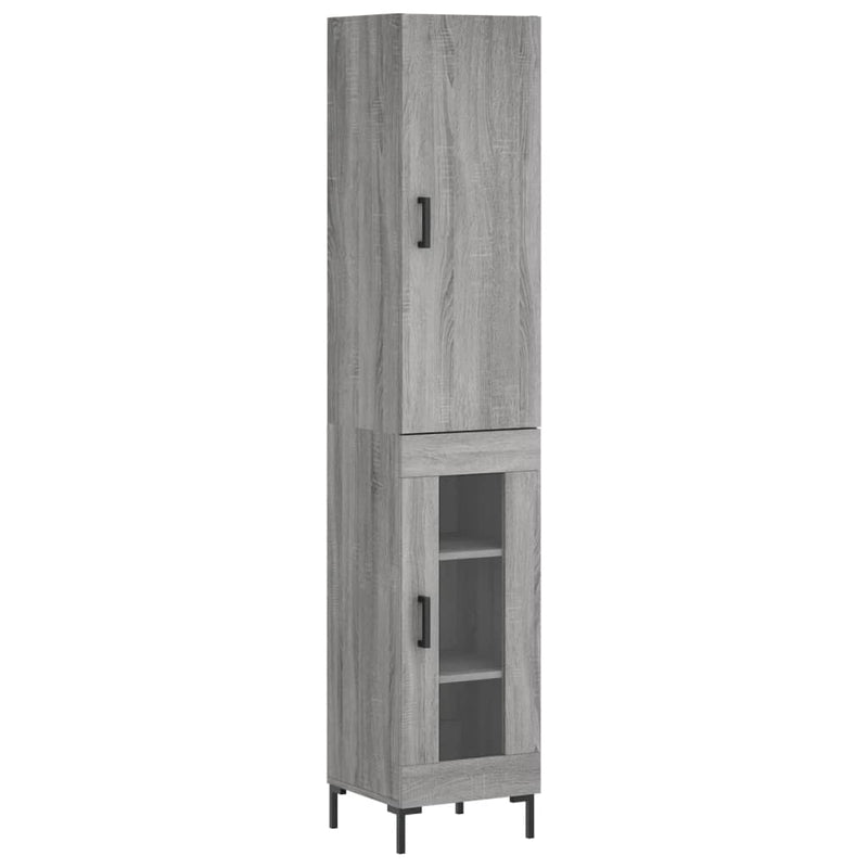 Highboard Grau Sonoma 34,5x34x180 cm Holzwerkstoff