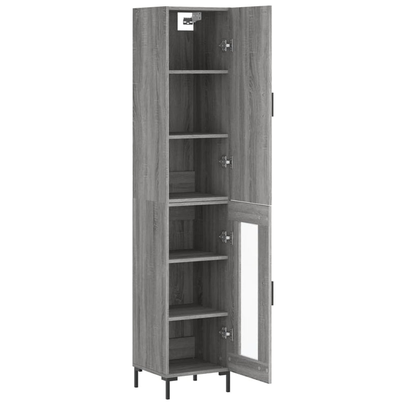 Highboard Grau Sonoma 34,5x34x180 cm Holzwerkstoff