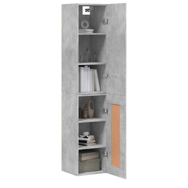 Highboard Betongrau 34,5x34x180 cm Holzwerkstoff