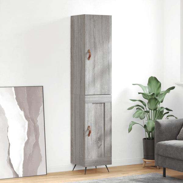 Highboard Grau Sonoma 34,5x34x180 cm Holzwerkstoff