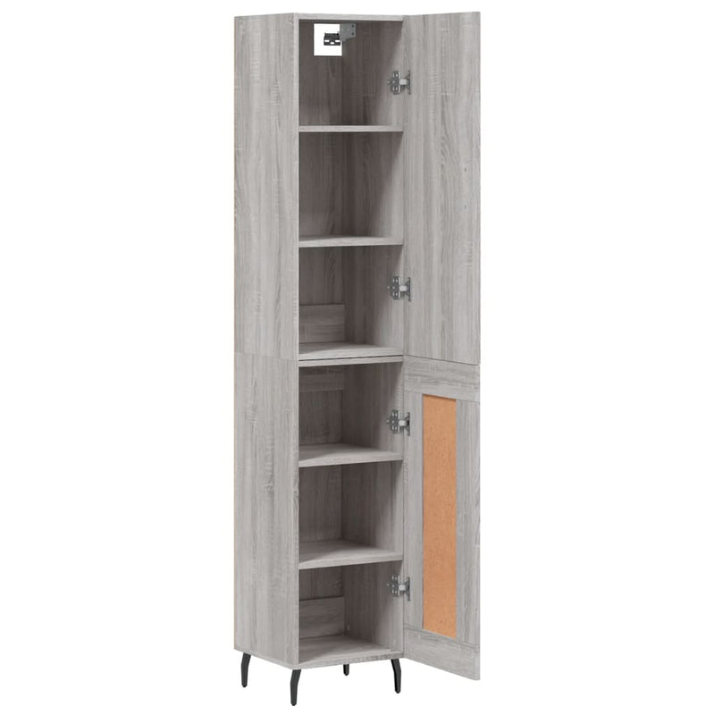 Highboard Grau Sonoma 34,5x34x180 cm Holzwerkstoff