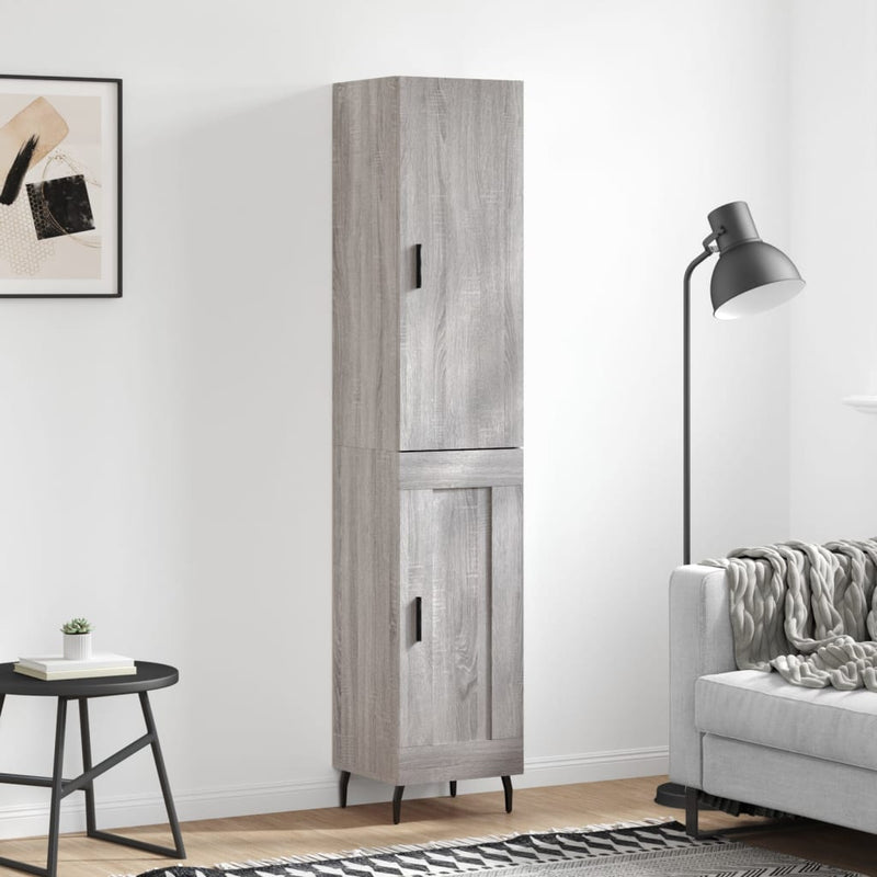 Highboard Grau Sonoma 34,5x34x180 cm Holzwerkstoff