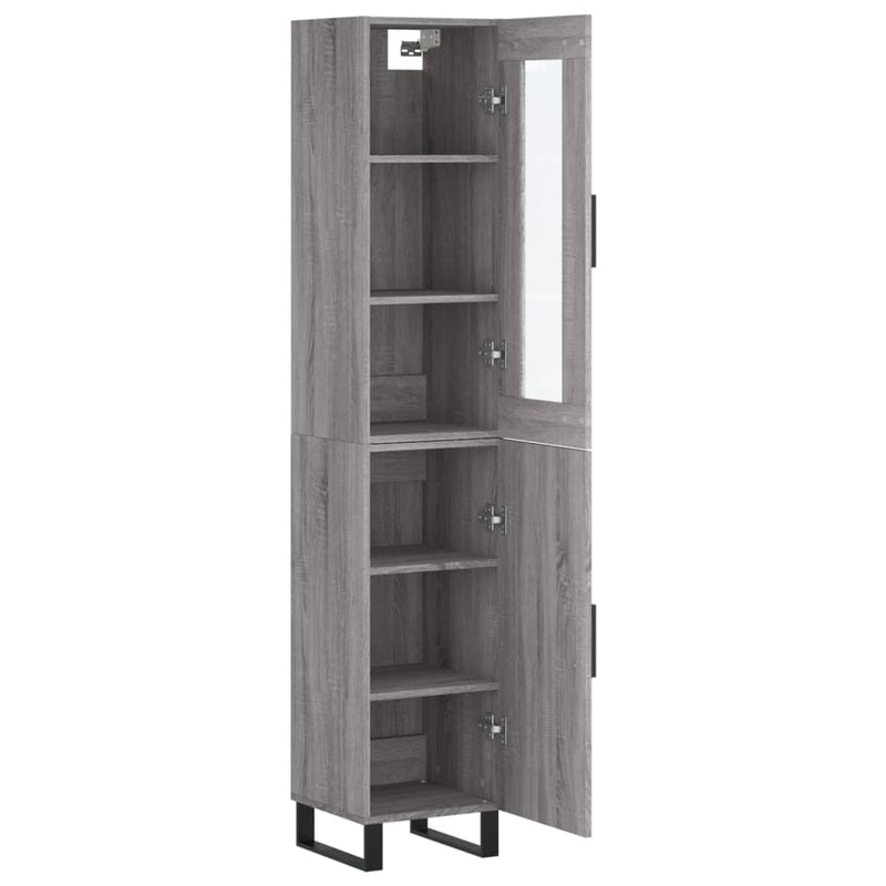 Highboard Grau Sonoma 34,5x34x180 cm Holzwerkstoff