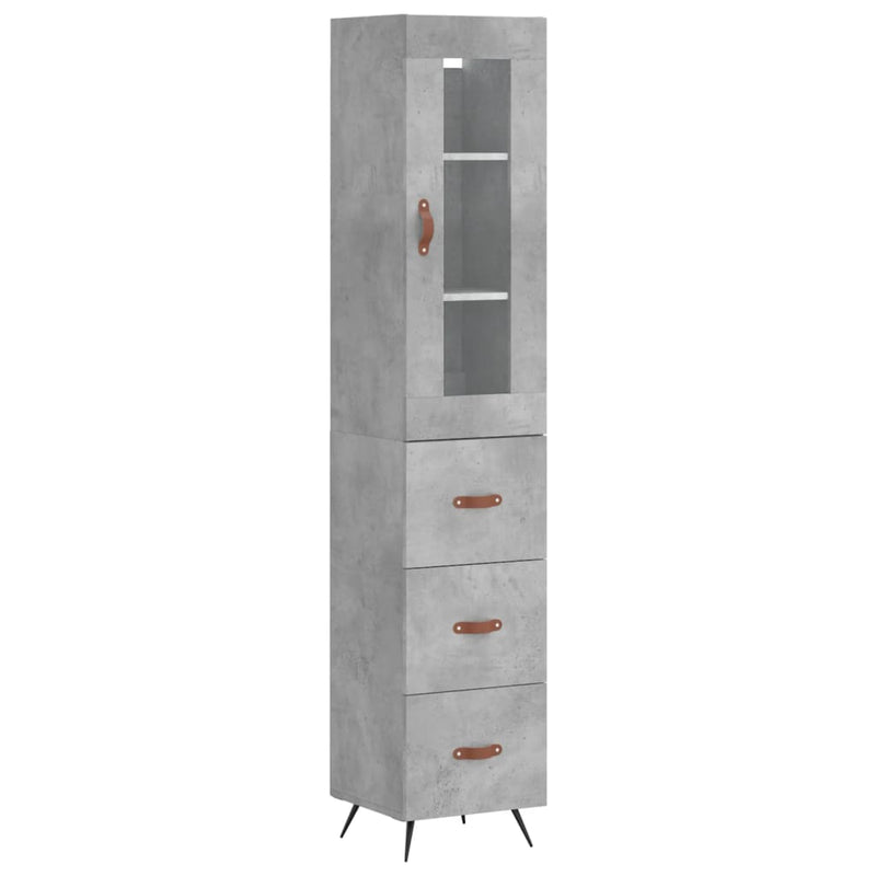 Highboard Betongrau 34,5x34x180 cm Holzwerkstoff