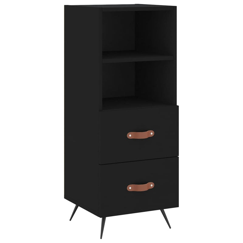 Highboard Schwarz 34,5x34x180 cm Holzwerkstoff