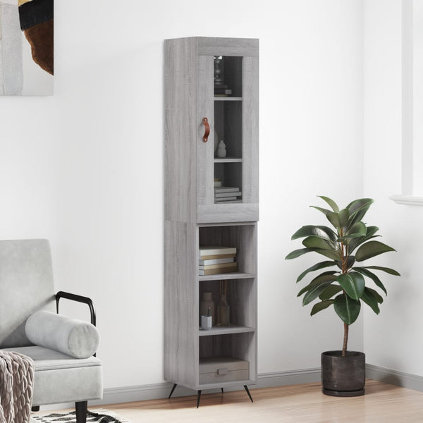 Highboard Grau Sonoma 34,5x34x180 cm Holzwerkstoff