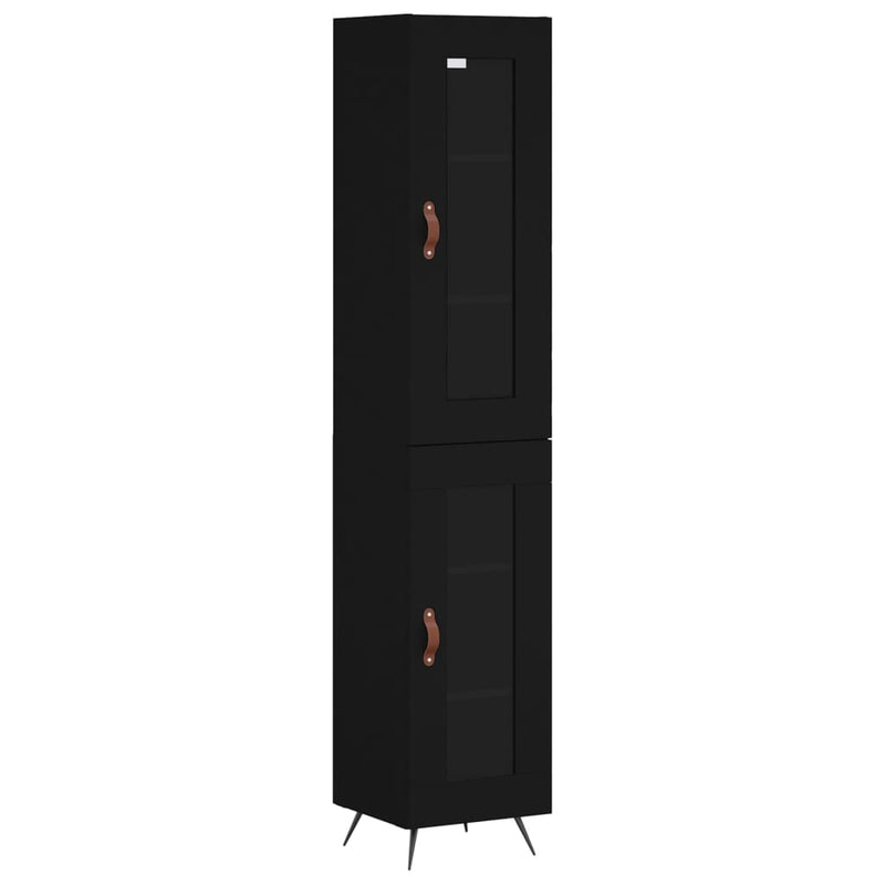 Highboard Schwarz 34,5x34x180 cm Holzwerkstoff