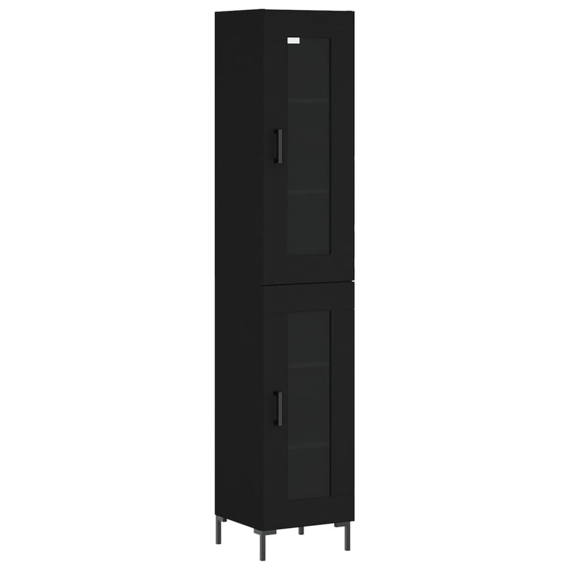 Highboard Schwarz 34,5x34x180 cm Holzwerkstoff