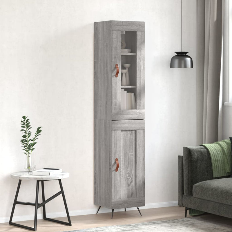 Highboard Grau Sonoma 34,5x34x180 cm Holzwerkstoff