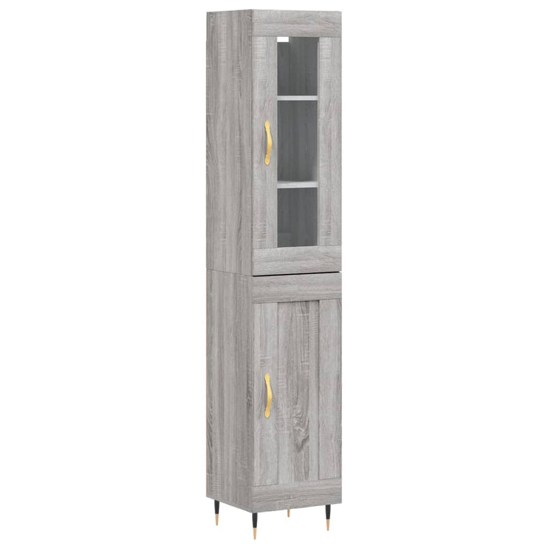 Highboard Grau Sonoma 34,5x34x180 cm Holzwerkstoff