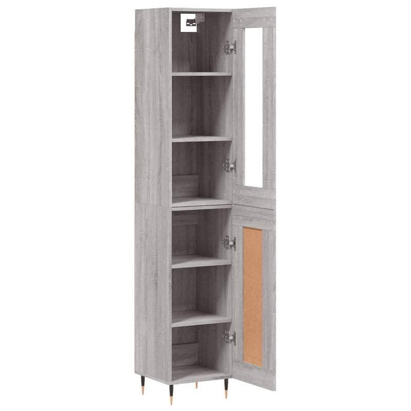 Highboard Grau Sonoma 34,5x34x180 cm Holzwerkstoff