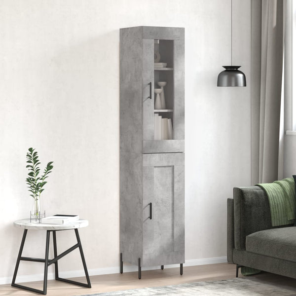 Highboard Betongrau 34,5x34x180 cm Holzwerkstoff