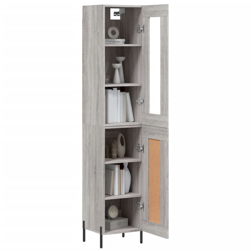 Highboard Grau Sonoma 34,5x34x180 cm Holzwerkstoff