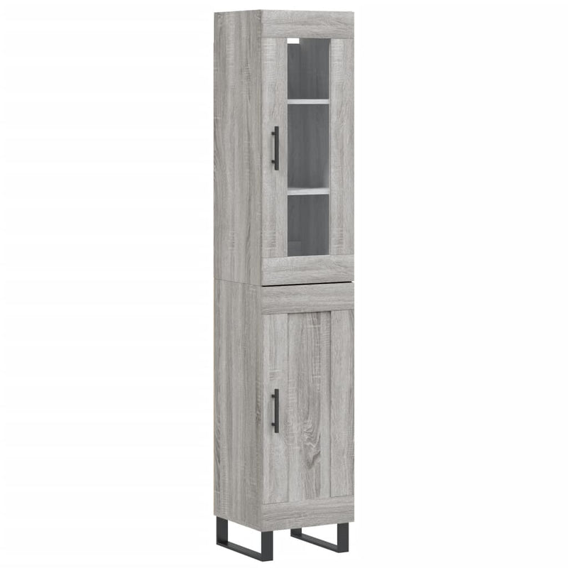 Highboard Grau Sonoma 34,5x34x180 cm Holzwerkstoff