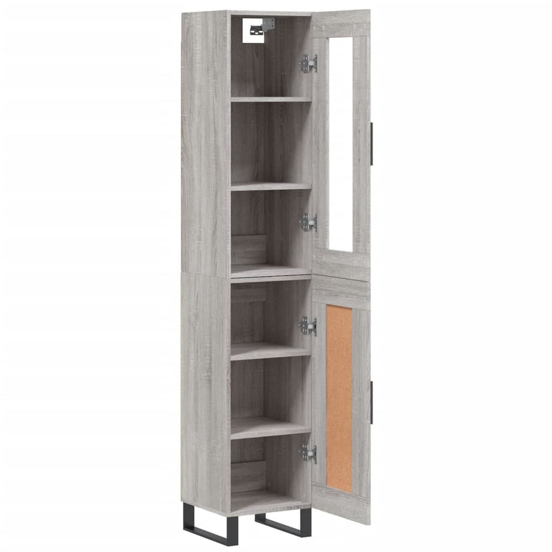 Highboard Grau Sonoma 34,5x34x180 cm Holzwerkstoff