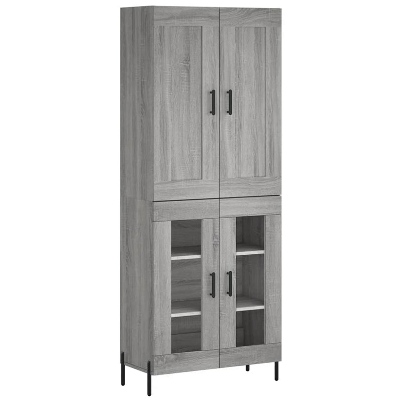 Highboard Grau Sonoma 69,5x34x180 cm Holzwerkstoff