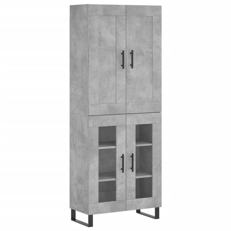 Highboard Betongrau 69,5x34x180 cm Holzwerkstoff