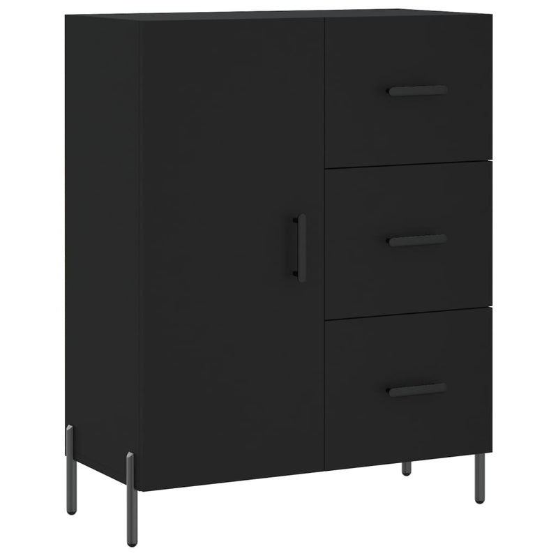 Highboard Schwarz 69,5x34x180 cm Holzwerkstoff