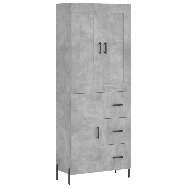 Highboard Betongrau 69,5x34x180 cm Holzwerkstoff