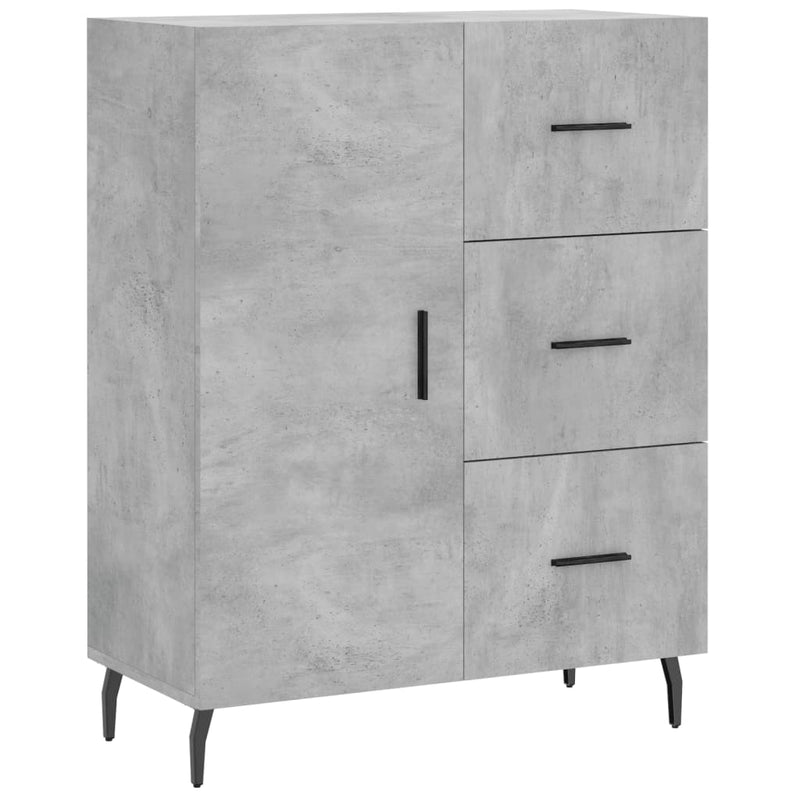 Highboard Betongrau 69,5x34x180 cm Holzwerkstoff