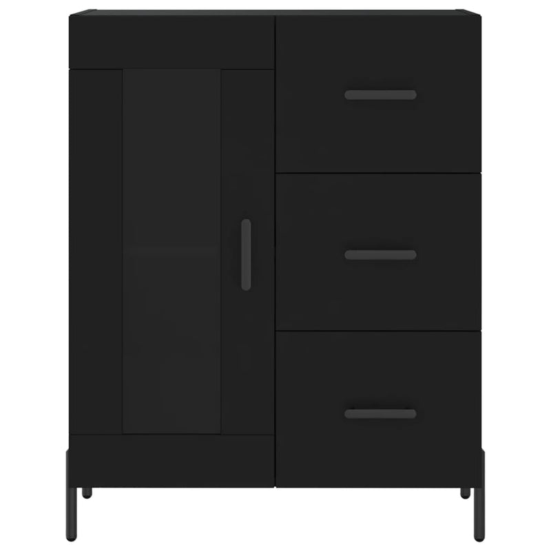 Highboard Schwarz 69,5x34x180 cm Holzwerkstoff