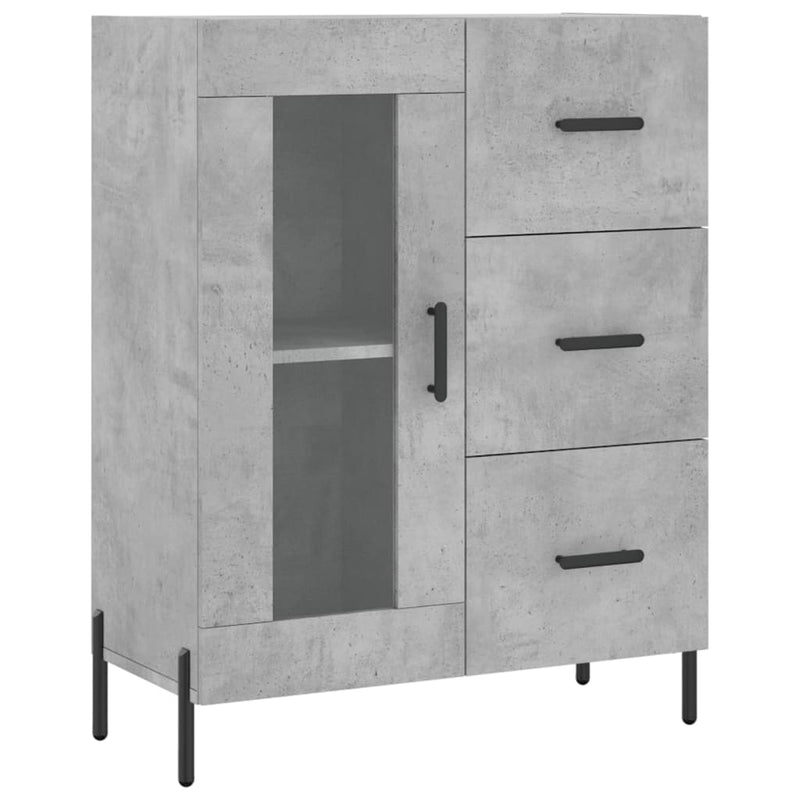 Highboard Betongrau 69,5x34x180 cm Holzwerkstoff