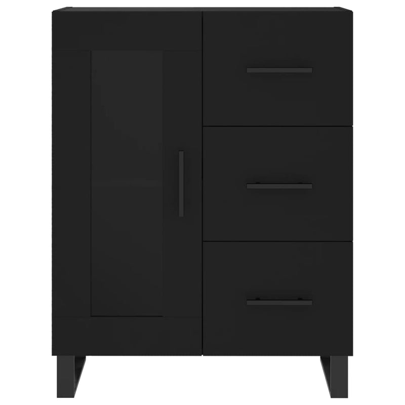 Highboard Schwarz 69,5x34x180 cm Holzwerkstoff