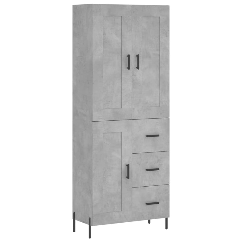 Highboard Betongrau 69,5x34x180 cm Holzwerkstoff