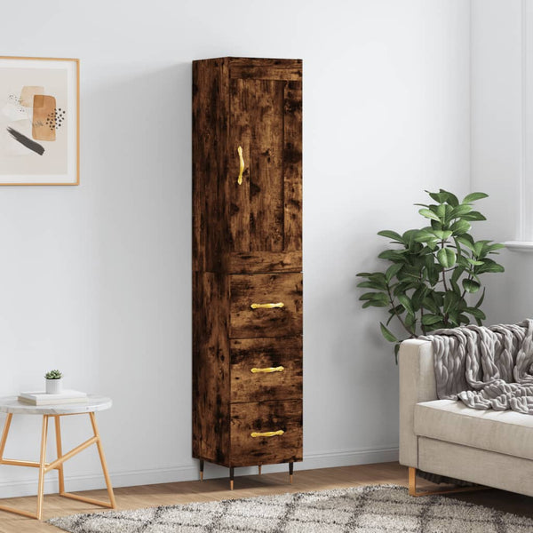 Highboard Räuchereiche 34,5x34x180 cm Holzwerkstoff