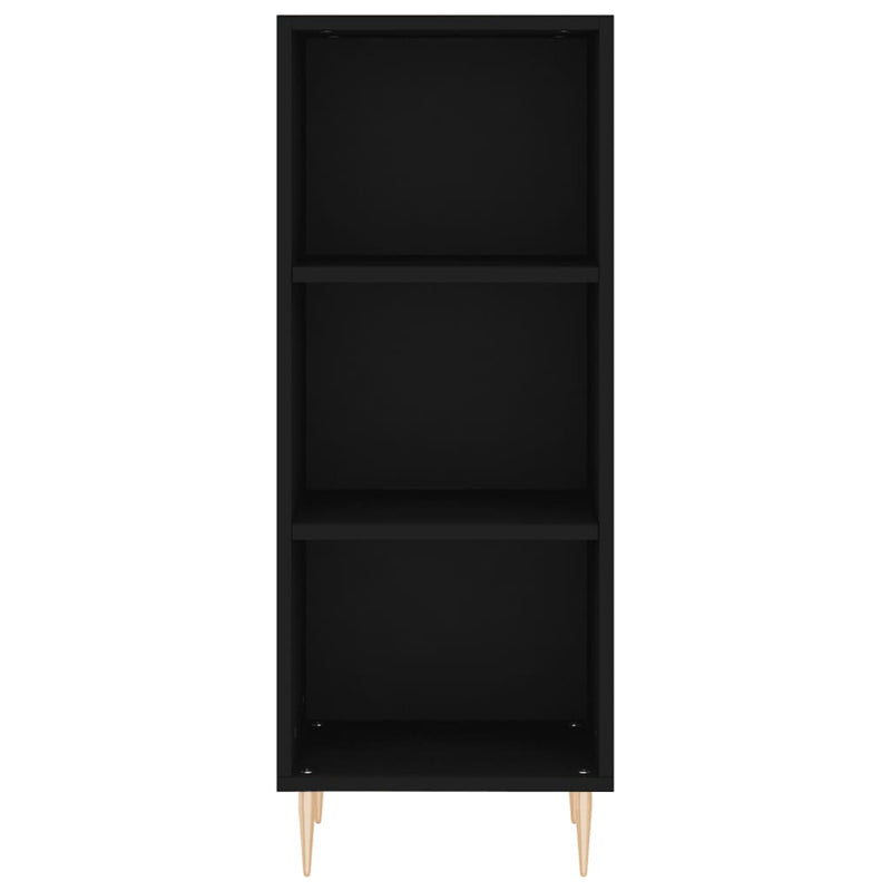 Highboard Schwarz 34,5x34x180 cm Holzwerkstoff