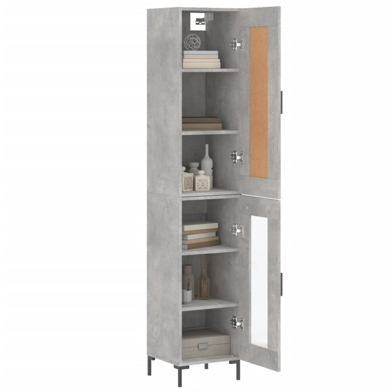 Highboard Betongrau 34,5x34x180 cm Holzwerkstoff