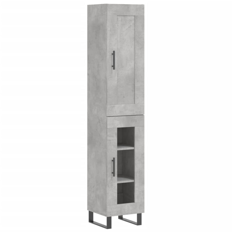 Highboard Betongrau 34,5x34x180 cm Holzwerkstoff