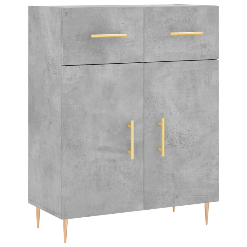 Highboard Betongrau 69,5x34x180 cm Holzwerkstoff