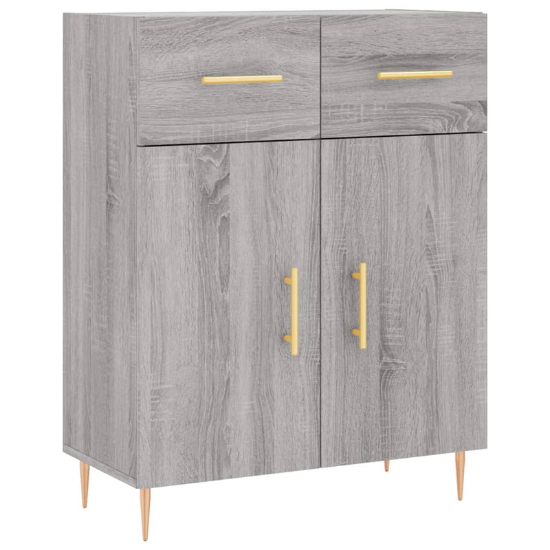 Highboard Grau Sonoma 69,5x34x180 cm Holzwerkstoff