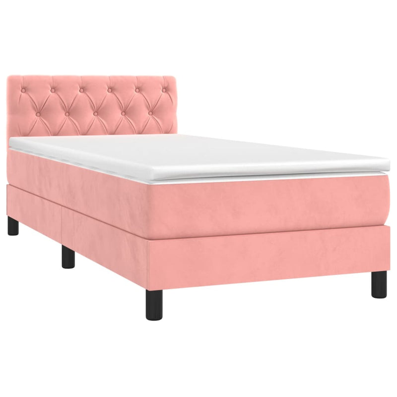 Boxspringbett mit Matratze Rosa 80x200 cm Samt