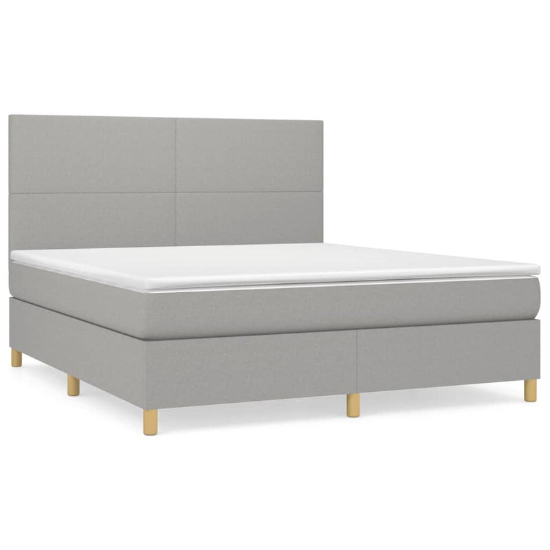 Boxspringbett mit Matratze Hellgrau 160x200 cm Stoff