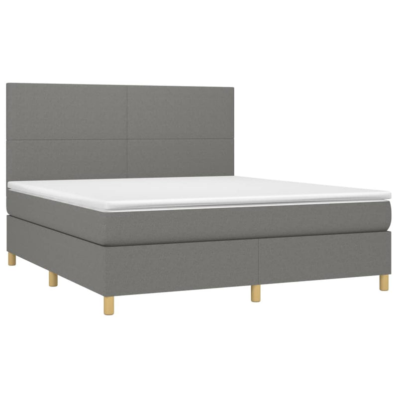 Boxspringbett mit Matratze Dunkelgrau 160x200 cm Stoff