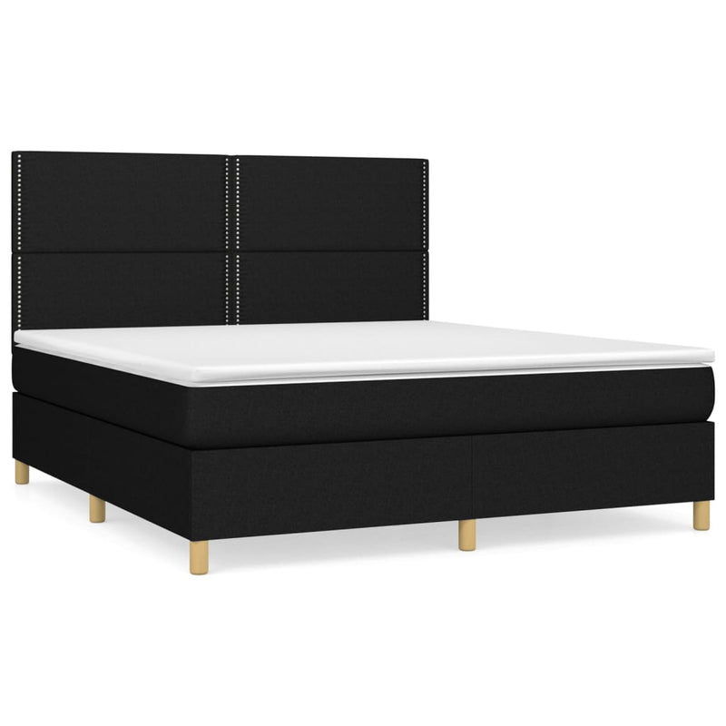 Boxspringbett mit Matratze Schwarz 160x200 cm Stoff