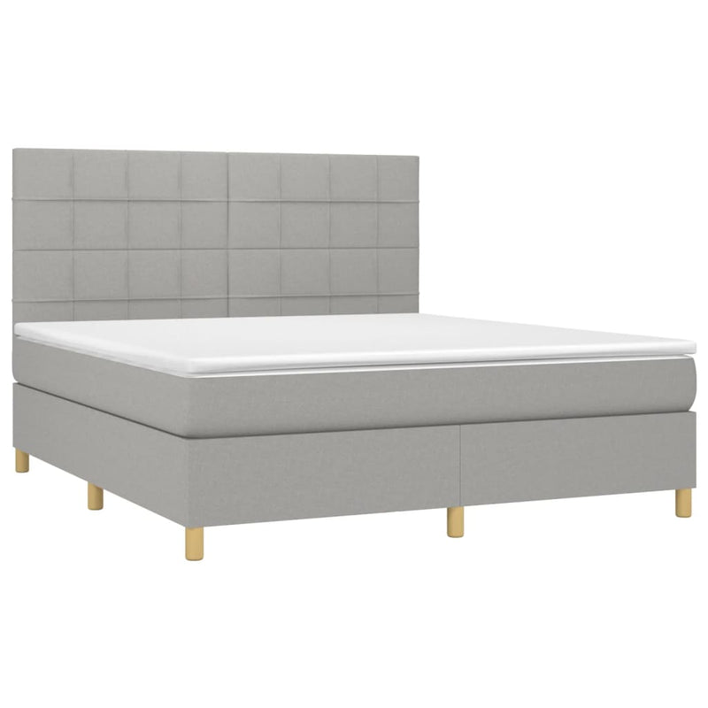 Boxspringbett mit Matratze Hellgrau 160x200 cm Stoff