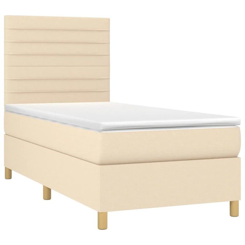 Boxspringbett mit Matratze Creme 80x200 cm Stoff