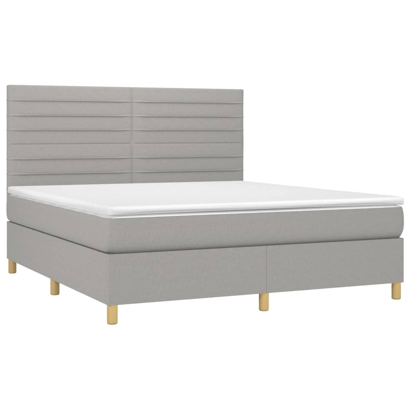 Boxspringbett mit Matratze Hellgrau 160x200 cm Stoff