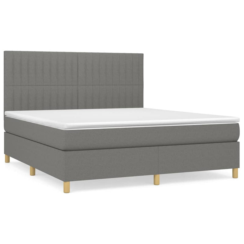 Boxspringbett mit Matratze Dunkelgrau 160x200 cm Stoff